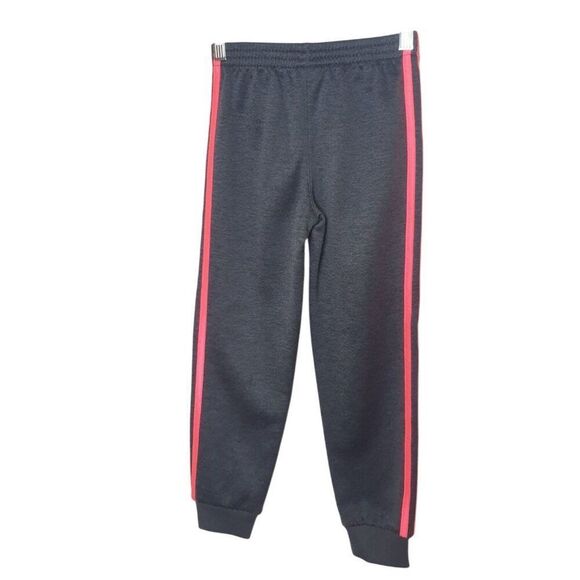Adidas Girls Joggers 6X 3 Stripes Sporty Grey/Pink Sweatpants Activewear - Picture 4 of 5